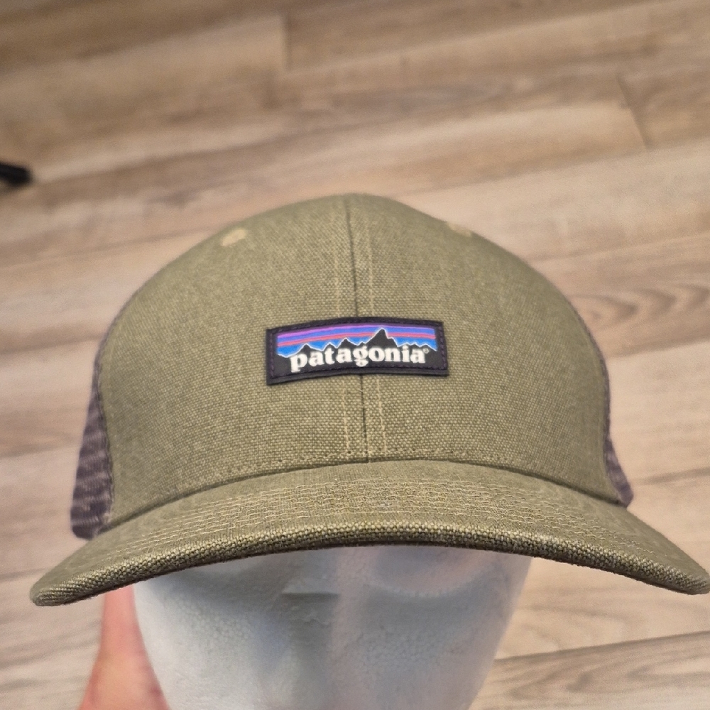 PATAGONIA Trucker‎ Logo Hemp Blend Olive Grey Mesh Snapback Mens Hat Cap